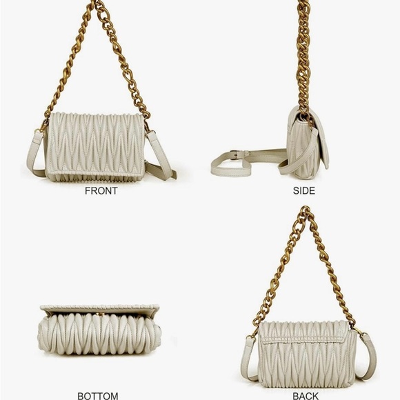 Elegant Cream Quilted Chain Bag - Picture 4 of 7